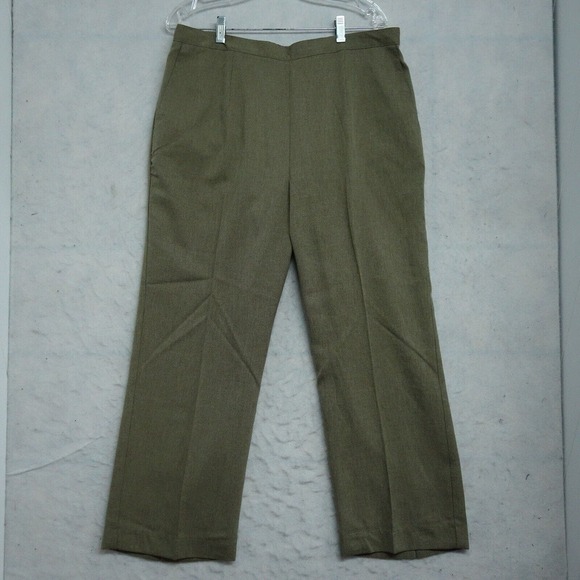 Alfred Dunner Dress Pant Women's Brown Plus Size 18W Straight Leg 100% Polyester - Picture 1 of 10